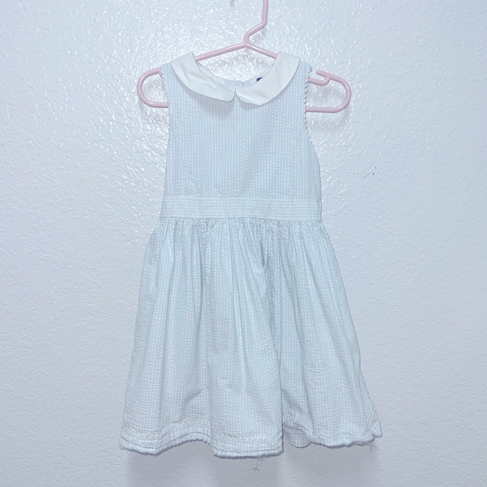 Polo by Ralph Lauren Baby Blue & White Toddler Dress